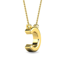 Load image into Gallery viewer, Diamond 1/20 Ct.Tw. Letter C Pendant in 10K Yellow Gold