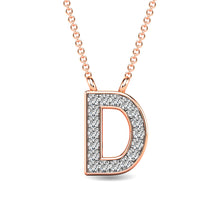 Load image into Gallery viewer, Diamond 1/20 Ct.Tw. Letter D Pendant in 10K Rose Gold