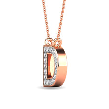 Load image into Gallery viewer, Diamond 1/20 Ct.Tw. Letter D Pendant in 10K Rose Gold