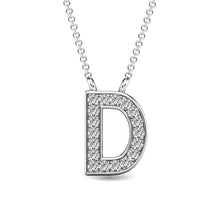 Cargar imagen en el visor de la galería, Diamond 1/20 Ct.Tw. Letter D Pendant in 10K White Gold