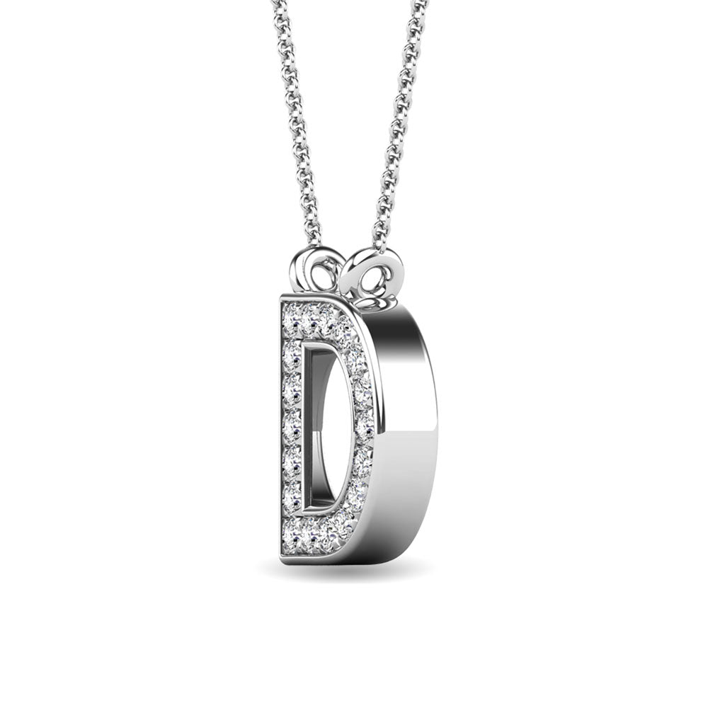 Diamond 1/20 Ct.Tw. Letter D Pendant in 10K White Gold