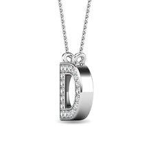 Cargar imagen en el visor de la galería, Diamond 1/20 Ct.Tw. Letter D Pendant in 10K White Gold