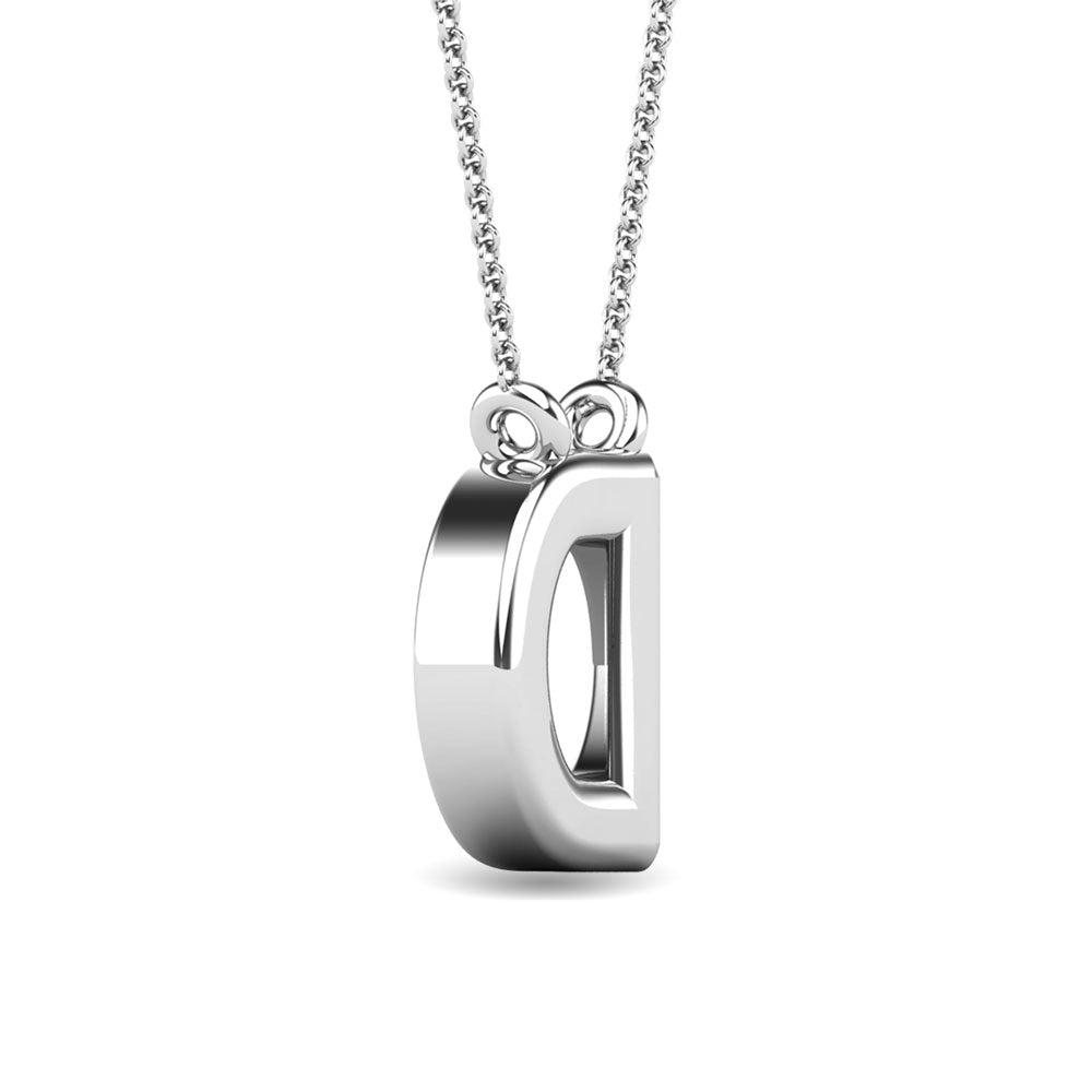 Diamond 1/20 Ct.Tw. Letter D Pendant in 10K White Gold