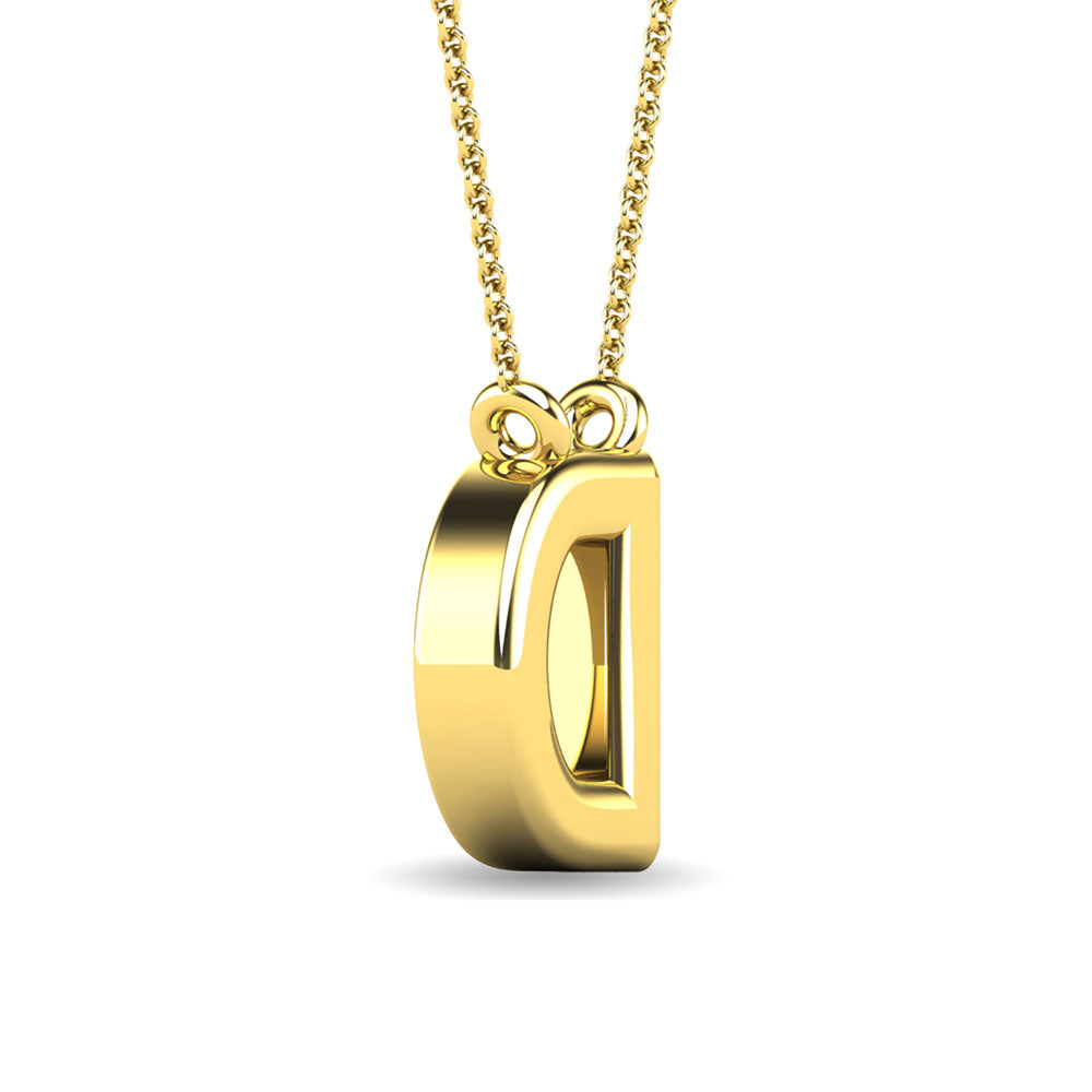 Diamond 1/20 Ct.Tw. Letter D Pendant in 10K Yellow Gold