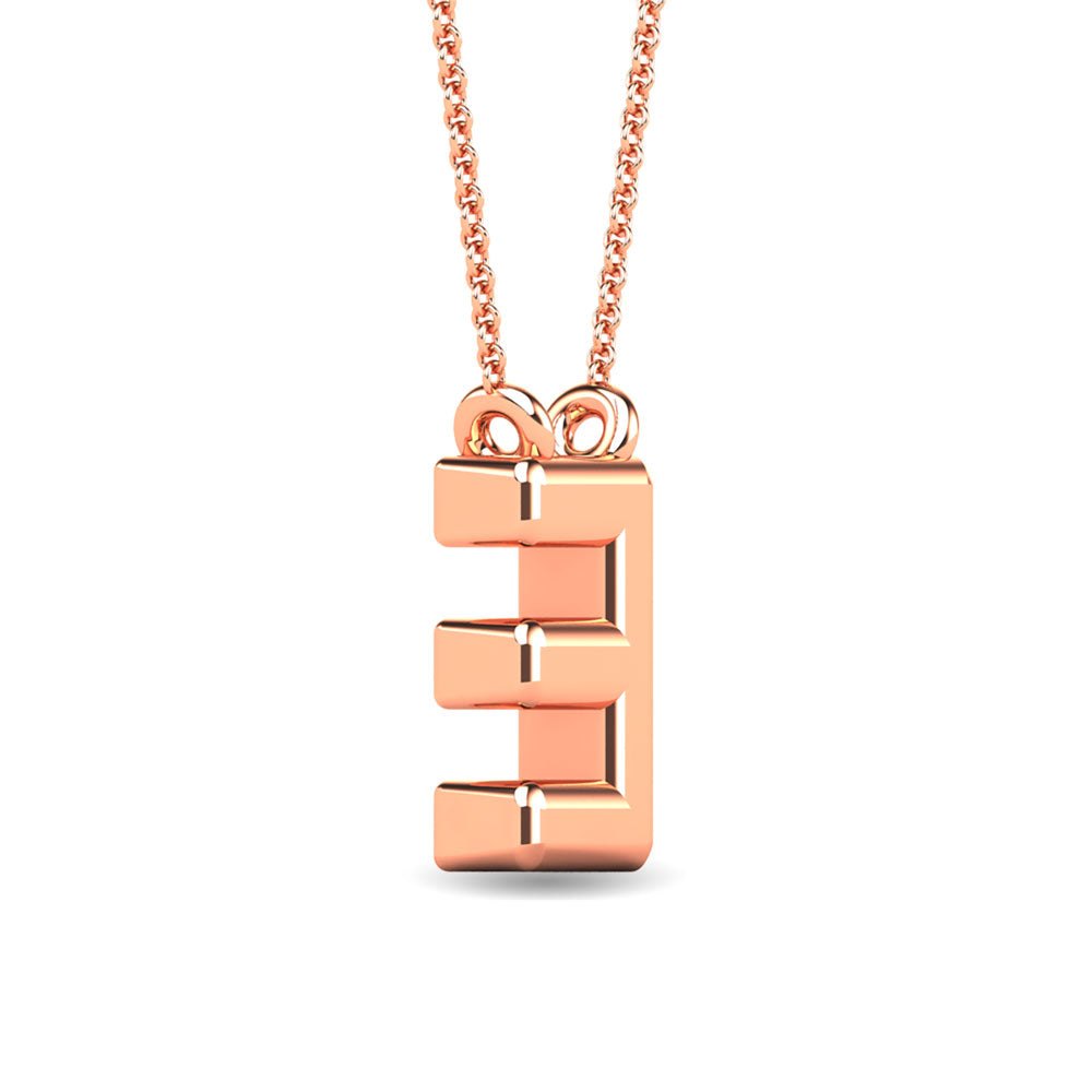 Diamond 1/20 Ct.Tw. Letter E Pendant in 10K Rose Gold