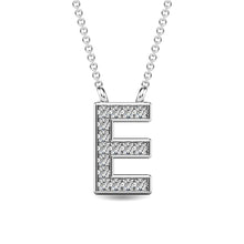 Load image into Gallery viewer, Diamond 1/20 Ct.Tw. Letter E Pendant in 10K White Gold