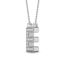 Cargar imagen en el visor de la galería, Diamond 1/20 Ct.Tw. Letter E Pendant in 10K White Gold