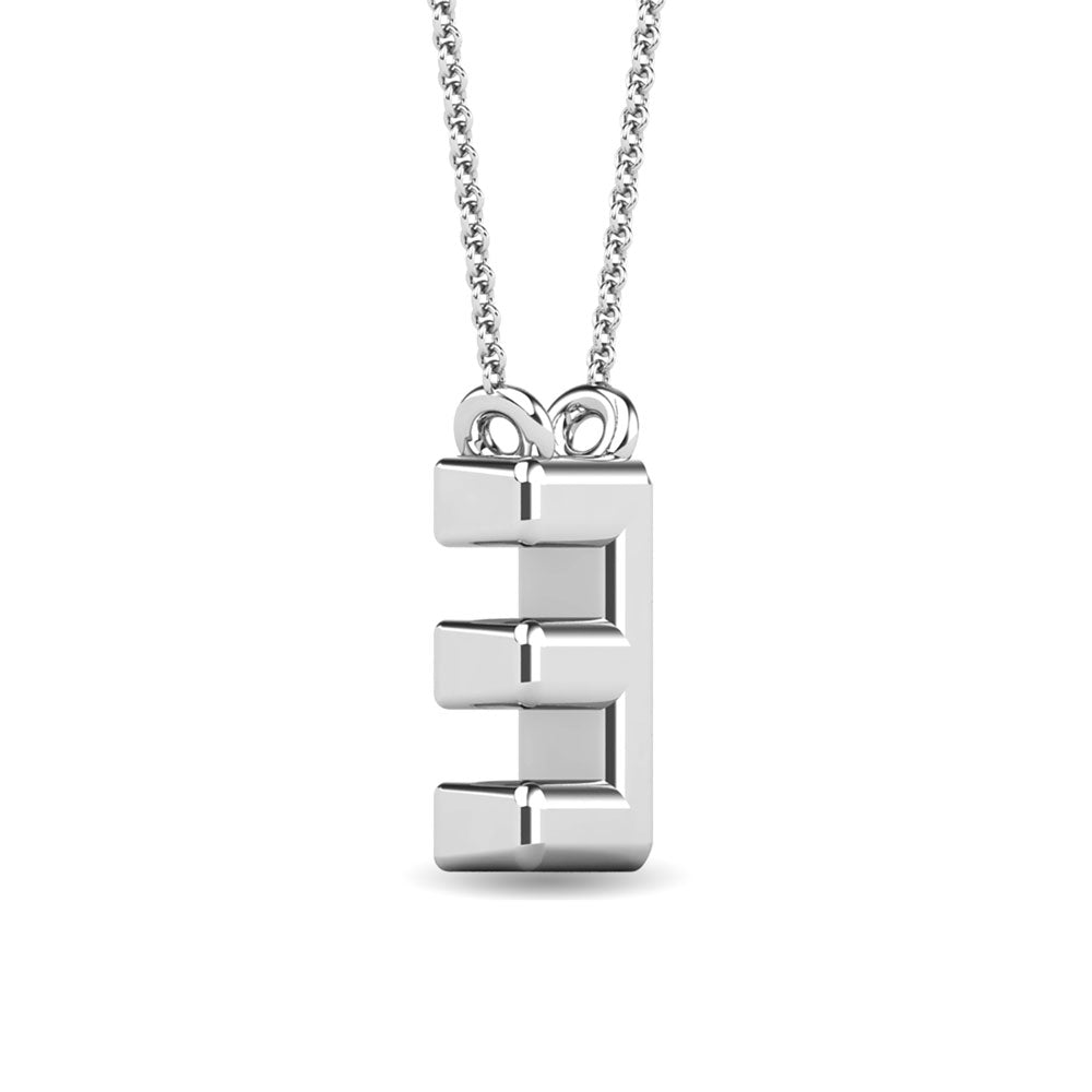 Diamond 1/20 Ct.Tw. Letter E Pendant in 10K White Gold