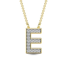 Load image into Gallery viewer, Diamond 1/20 Ct.Tw. Letter E Pendant in 10K Yellow Gold