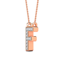 Load image into Gallery viewer, Diamond 1/20 Ct.Tw. Letter F Pendant in 10K Rose Gold