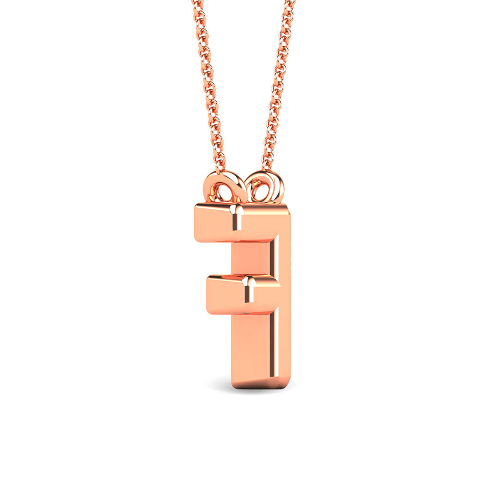 Diamond 1/20 Ct.Tw. Letter F Pendant in 10K Rose Gold