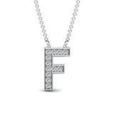 Diamond 1/20 Ct.Tw. Letter F Pendant in 10K White Gold