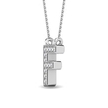 Load image into Gallery viewer, Diamond 1/20 Ct.Tw. Letter F Pendant in 10K White Gold