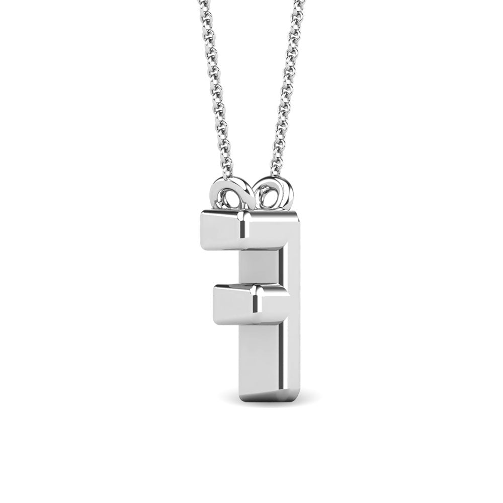 Diamond 1/20 Ct.Tw. Letter F Pendant in 10K White Gold