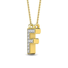 Load image into Gallery viewer, Diamond 1/20 Ct.Tw. Letter F Pendant in 10K Yellow Gold