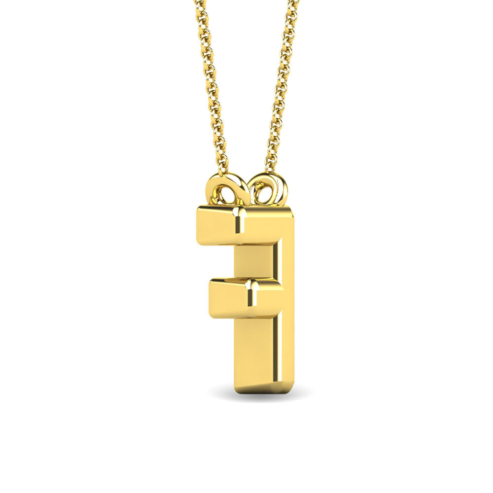 Diamond 1/20 Ct.Tw. Letter F Pendant in 10K Yellow Gold