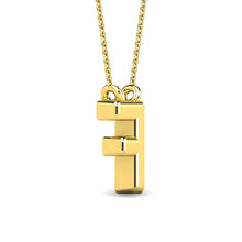 Load image into Gallery viewer, Diamond 1/20 Ct.Tw. Letter F Pendant in 10K Yellow Gold