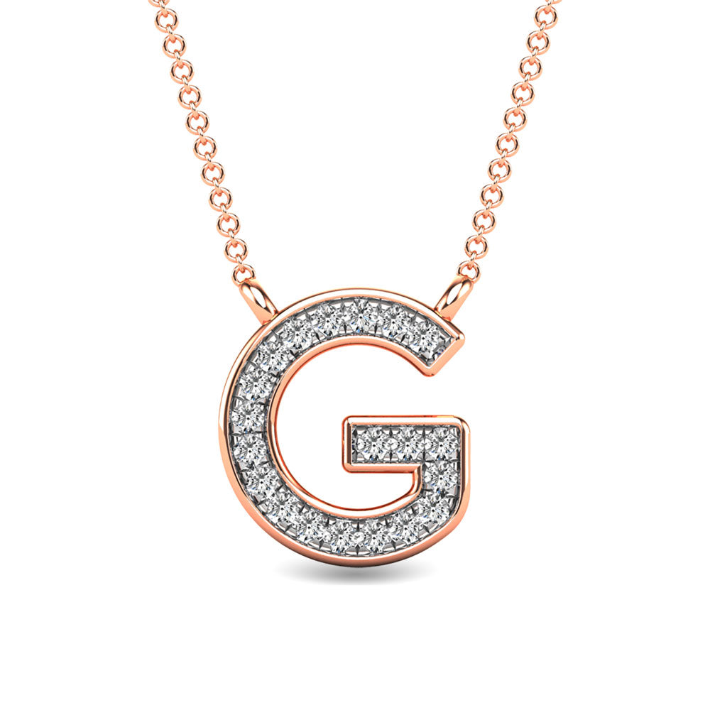 Diamond 1/20 Ct.Tw. Letter G Pendant in 10K Rose Gold