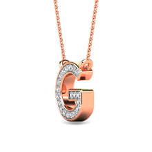 Load image into Gallery viewer, Diamond 1/20 Ct.Tw. Letter G Pendant in 10K Rose Gold