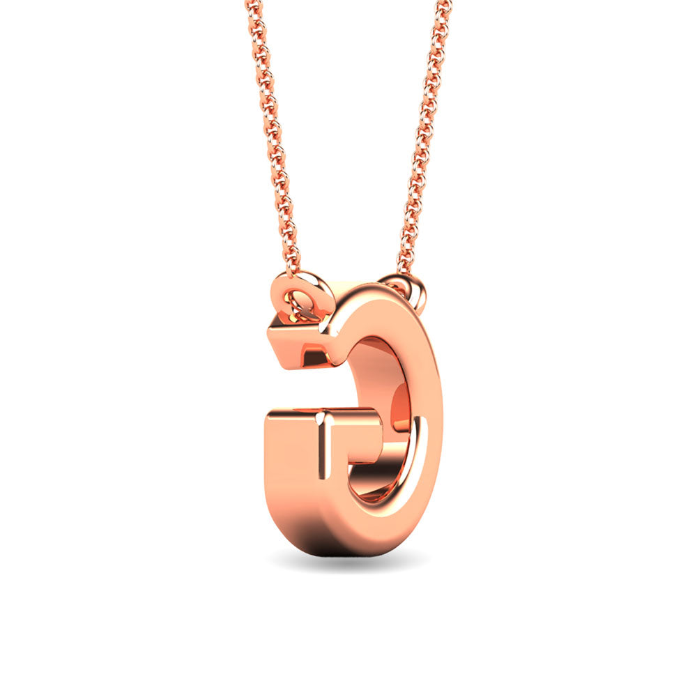 Diamond 1/20 Ct.Tw. Letter G Pendant in 10K Rose Gold