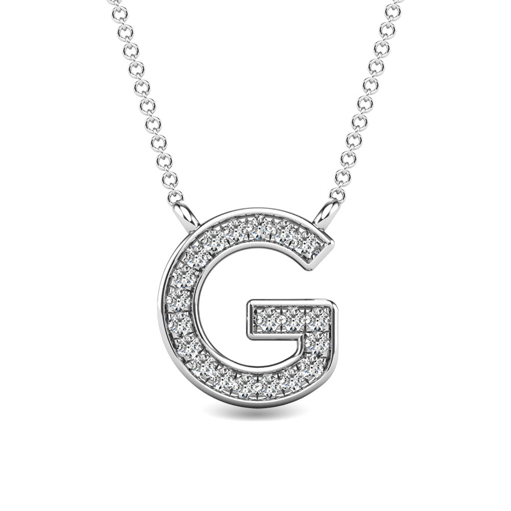 Diamond 1/20 Ct.Tw. Letter G Pendant in 10K White Gold