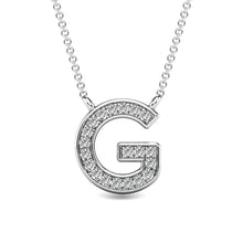 Load image into Gallery viewer, Diamond 1/20 Ct.Tw. Letter G Pendant in 10K White Gold