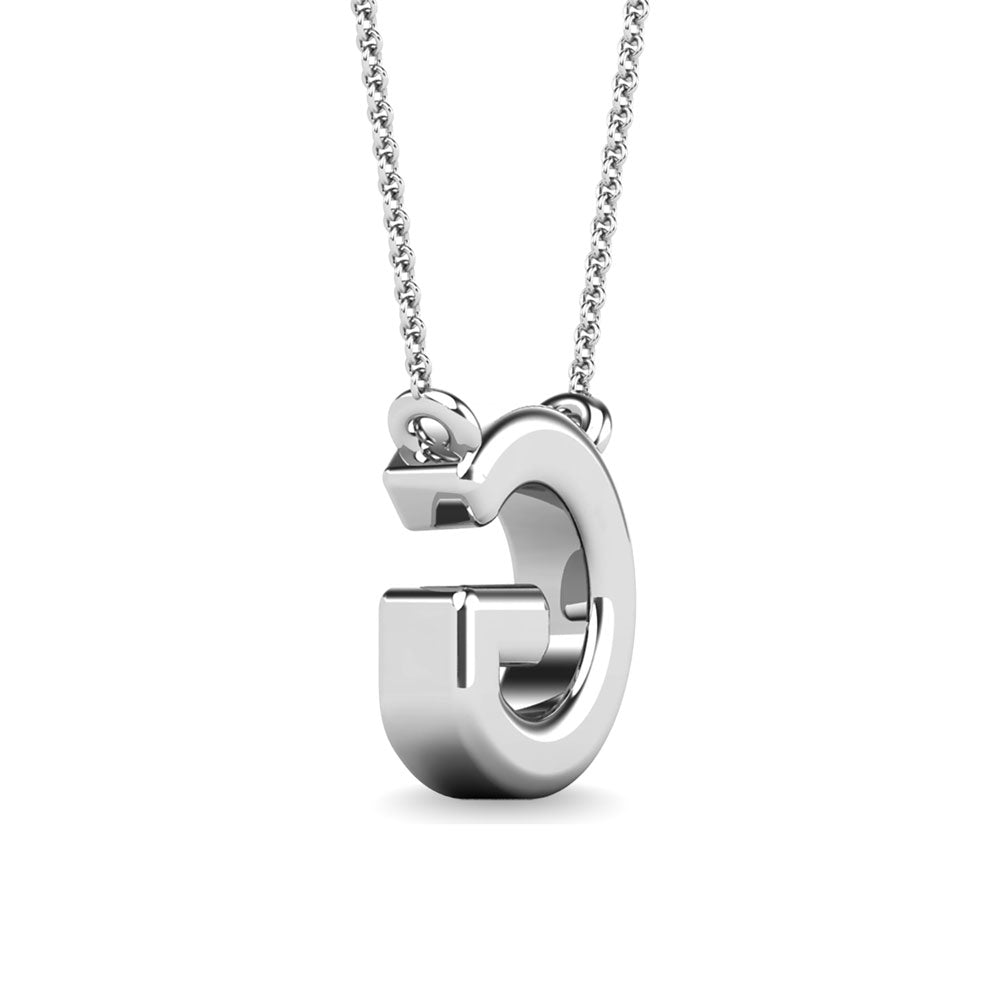 Diamond 1/20 Ct.Tw. Letter G Pendant in 10K White Gold