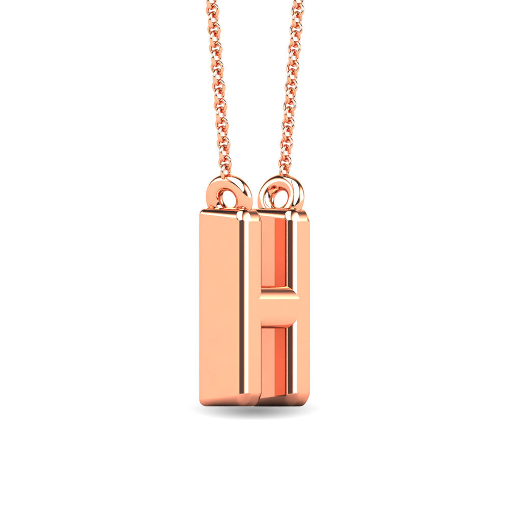 Diamond 1/20 Ct.Tw. Letter H Pendant in 10K Rose Gold