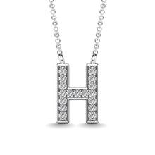 Cargar imagen en el visor de la galería, Diamond 1/20 Ct.Tw. Letter H Pendant in 10K White Gold