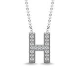 Diamond 1/20 Ct.Tw. Letter H Pendant in 10K White Gold