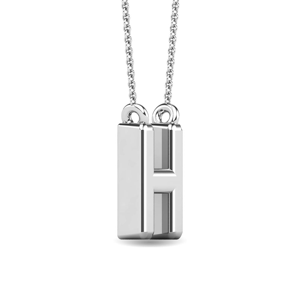 Diamond 1/20 Ct.Tw. Letter H Pendant in 10K White Gold