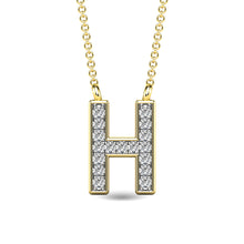 Cargar imagen en el visor de la galería, Diamond 1/20 Ct.Tw. Letter H Pendant in 10K Yellow Gold