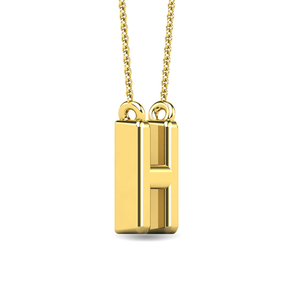 Diamond 1/20 Ct.Tw. Letter H Pendant in 10K Yellow Gold