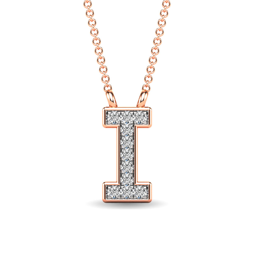 Diamond 1/20 Ct.Tw. Letter I Pendant in 10K Rose Gold