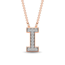 Load image into Gallery viewer, Diamond 1/20 Ct.Tw. Letter I Pendant in 10K Rose Gold