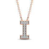 Diamond 1/20 Ct.Tw. Letter I Pendant in 10K Rose Gold