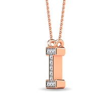 Load image into Gallery viewer, Diamond 1/20 Ct.Tw. Letter I Pendant in 10K Rose Gold