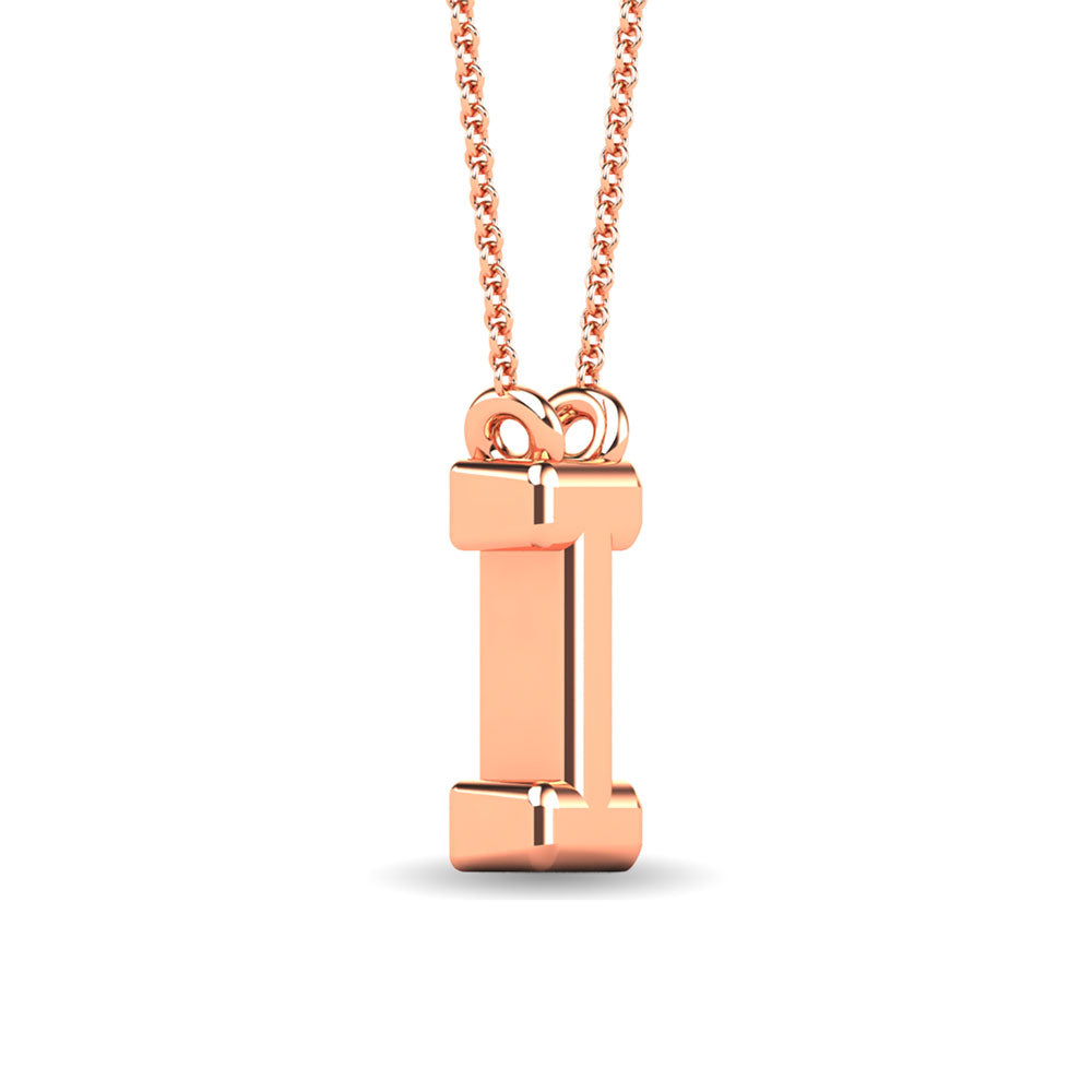 Diamond 1/20 Ct.Tw. Letter I Pendant in 10K Rose Gold