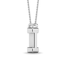 Load image into Gallery viewer, Diamond 1/20 Ct.Tw. Letter I Pendant in 10K White Gold