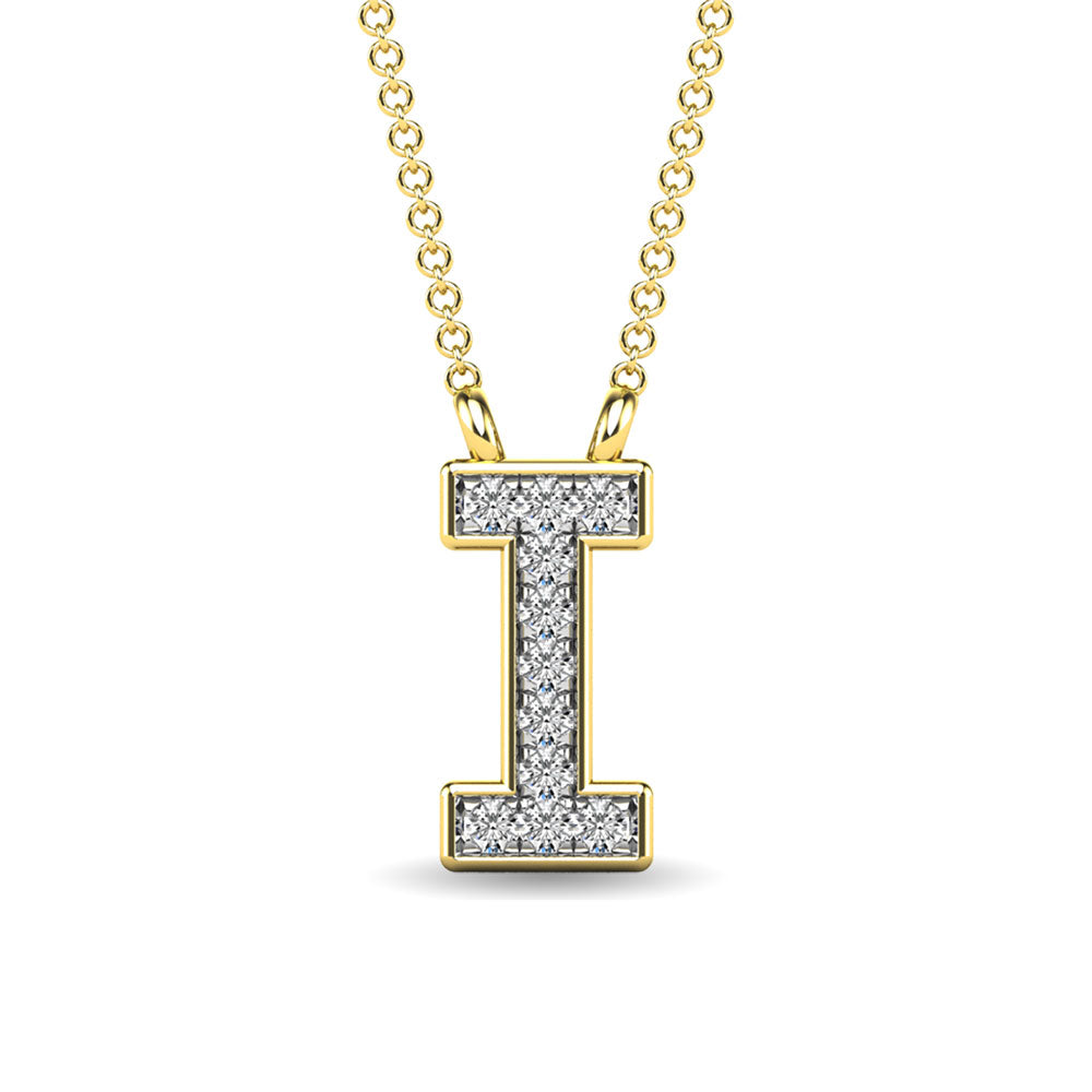 Diamond 1/20 Ct.Tw. Letter I Pendant in 10K Yellow Gold