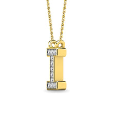 Load image into Gallery viewer, Diamond 1/20 Ct.Tw. Letter I Pendant in 10K Yellow Gold