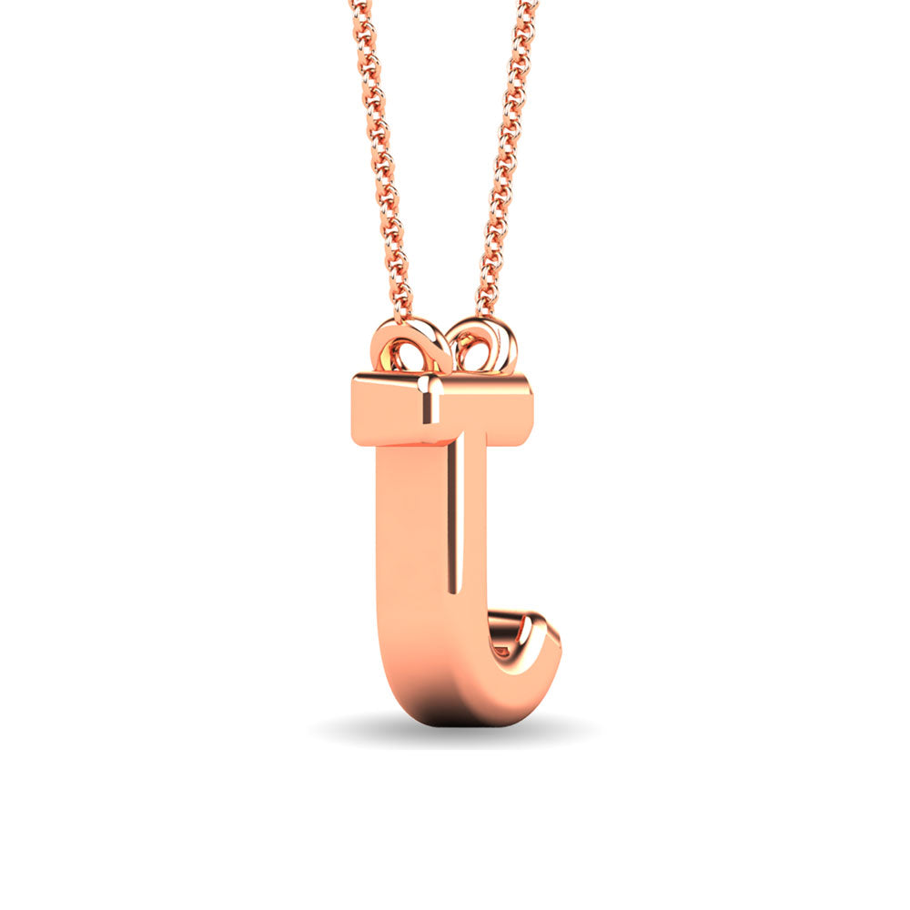 Diamond 1/20 Ct.Tw. Letter J Pendant in 10K Rose Gold