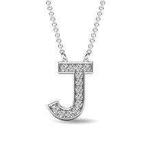 Load image into Gallery viewer, Diamond 1/20 Ct.Tw. Letter J Pendant in 10K White Gold