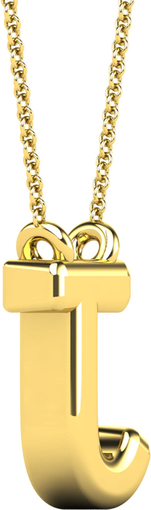 Diamond 1/20 Ct.Tw. Letter J Pendant in 10K Yellow Gold