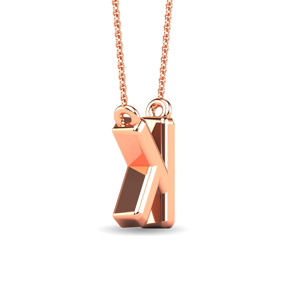 Diamond 1/20 Ct.Tw. Letter K Pendant in 10K Rose Gold