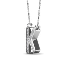 Cargar imagen en el visor de la galería, Diamond 1/20 Ct.Tw. Letter K Pendant in 10K White Gold