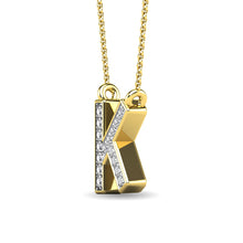 Load image into Gallery viewer, Diamond 1/20 Ct.Tw. Letter K Pendant in 10K Yellow Gold