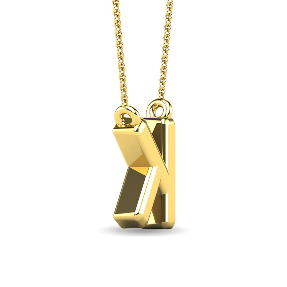 Diamond 1/20 Ct.Tw. Letter K Pendant in 10K Yellow Gold