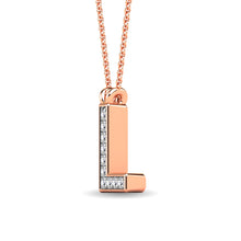 Load image into Gallery viewer, Diamond 1/20 Ct.Tw. Letter L Pendant in 10K Rose Gold