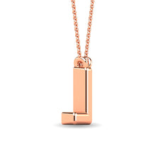 Load image into Gallery viewer, Diamond 1/20 Ct.Tw. Letter L Pendant in 10K Rose Gold